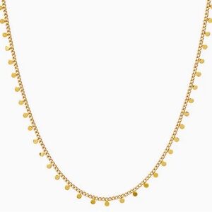 Adina Eden Solid Dangling Discs Cuban Link Necklace NWT